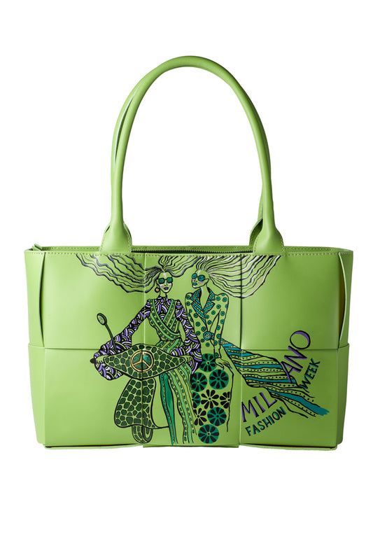 Ledertasche Shopper "Milano" Handbemalt - Natalia Kludt