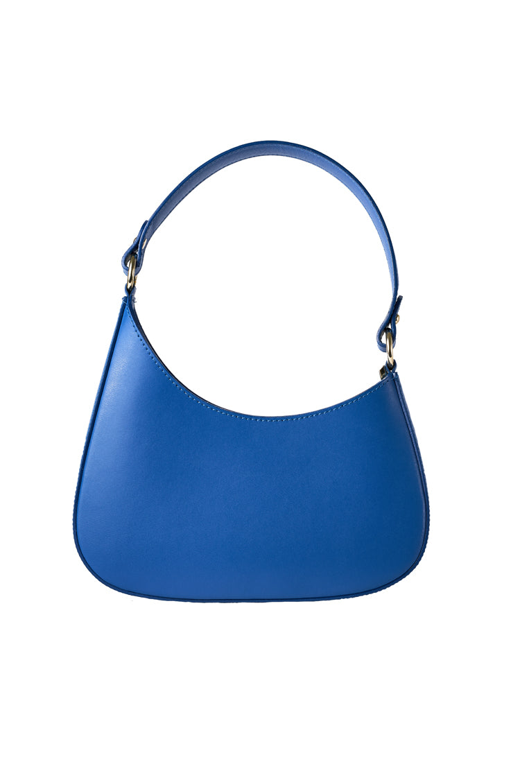 Small Leather bag in Blue 60s Style - Natalia Kludt
